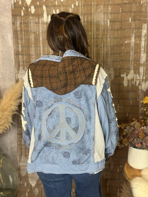 POL Star and Peace Hooded Shacket