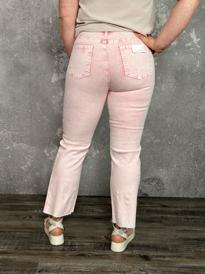 Button Fly Blush Risen Crop (Sizes 25-32 & 1X-3X) - FINAL SALE