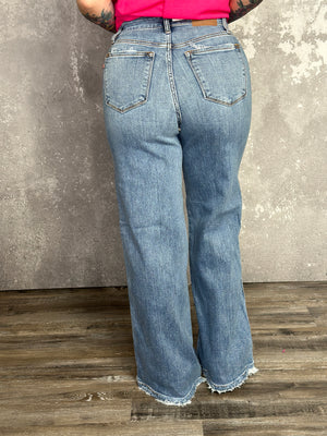 Judy Blue Retro Wide Leg Jean with Trouser Pocket (sizes 0/24-24W)