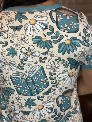 Buttery Shirley Lounge Nightgown - Daisy Blue Book (Small - 3X)