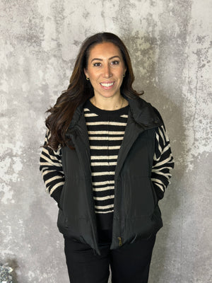 Black Puffer Vest (Small - 3X)