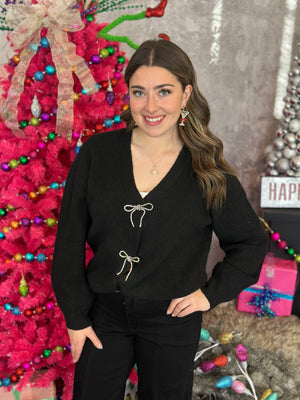 Silver Bow Sweater - (Small - 3X)