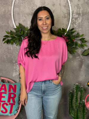 Pink Dolman Flow Top