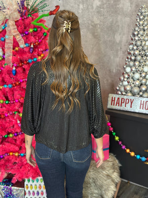 Two Piece Glitter Tank/Cardigan - (Small - 3X)