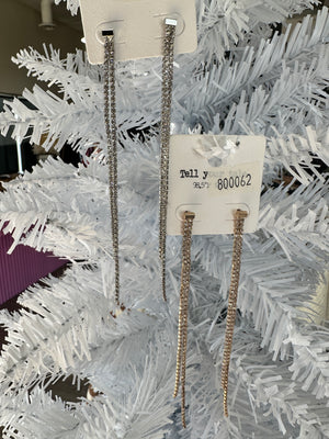 2 Strand Dainty Rhinestone Earring - 2 Colors