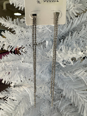 2 Strand Dainty Rhinestone Earring - 2 Colors