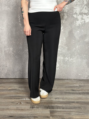 Straight Leg Basic Dress Pant - Black (Small - 3X)