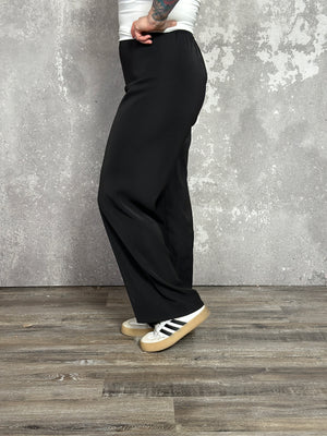 Straight Leg Basic Dress Pant - Black (Small - 3X)