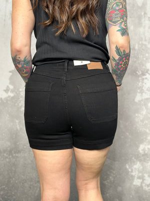 Judy Blue Button Fly Black Shorts (S - 3X)