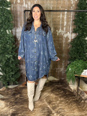 Wild and Western Oversized Chambray Dress