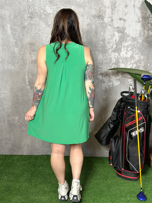 Lizzie Wrinkle Free Tank Dress - Green (Small - 3X)