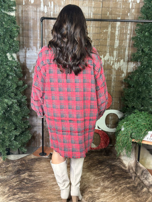 Red Plaid Tunic Top/Dress (Small - 3X)