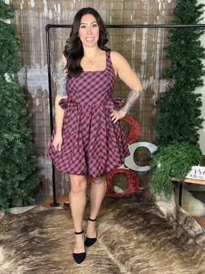 Blue/Red Plaid Dress (Small - 3X)