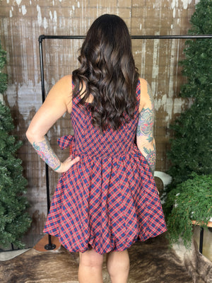 Blue/Red Plaid Dress (Small - 3X)