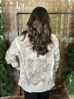 Tunic Style Camo Sweatshirt with reverse hem (Small - 2X)