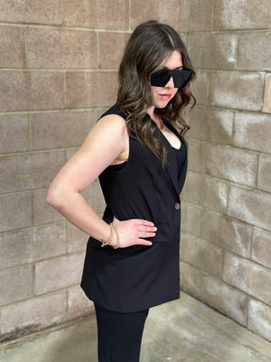 The Blazer Vest - Black - FINAL SALE