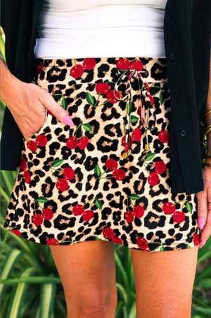 The Bailey Skort - Cherry Leopard (Small - 2X) *NEW