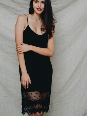 Lace Dress Slip Extender - Black