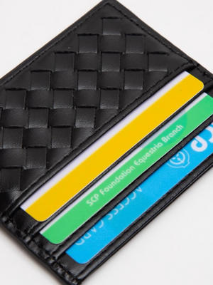 Slim Woven Pocket Card Holder Wallet