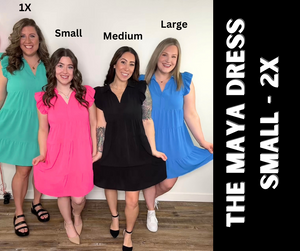 The Maya Dress - Hot Pink (Small - 2X) RESTOCK