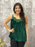 Velvet Lace Pleated Cami Tank - Green (Small Left) FINAL SALE