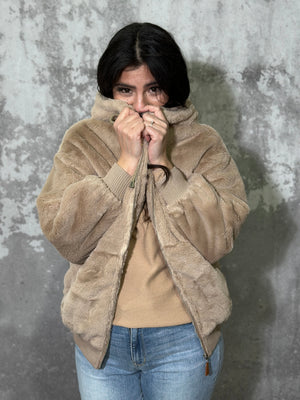 Teddy Bear Hooded Faux Fur Jacket