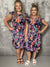 Wrinkle Free Ruffle Floral Frenzy Dress (Small -3x)