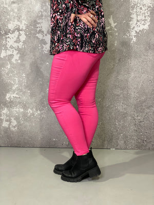 Hyperstretch Colored Skinny Mid rise Pant - Hot Pink (Small - 3X) FINAL SALE