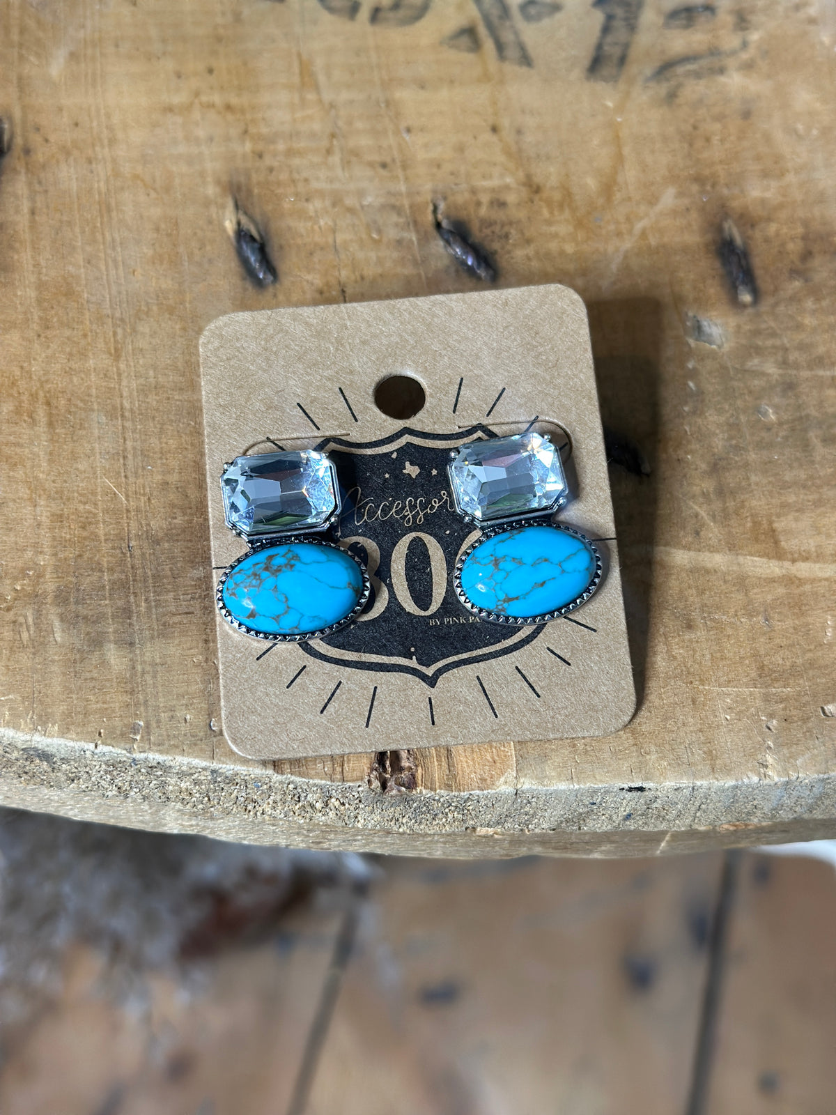 Turquoise/Gem Stud Earring