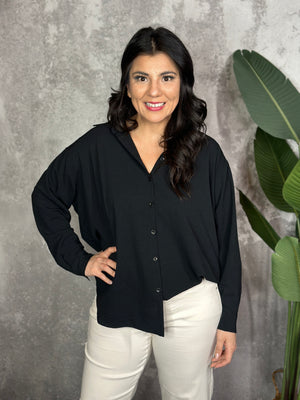 Long Sleeve Button Up Airflow - Black (Small - 2X) - FINAL SALE
