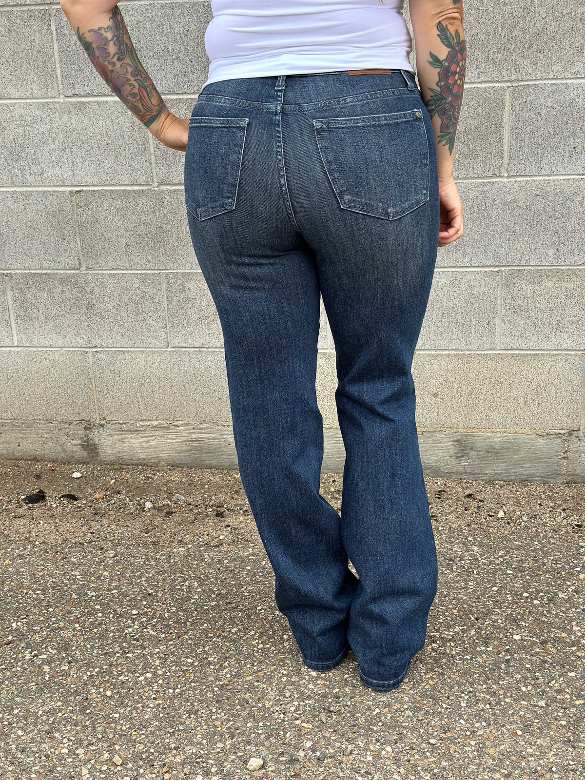 Judy Blue Straight Leg Tummy Control Dark Wash Work it Jean (sizes 0/24-24W) - BESTSELLER