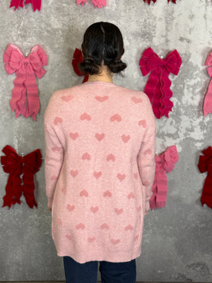 Pastel Heart Cardigan - Blush
