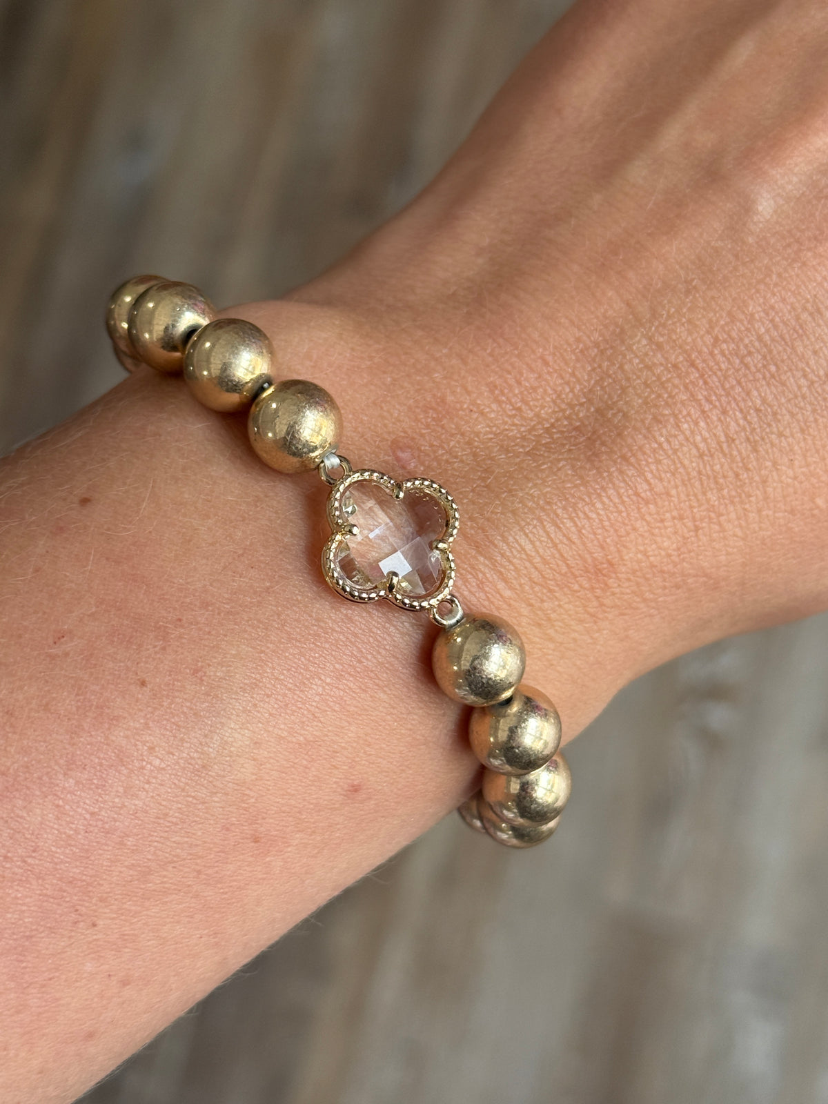 The Clover Stretch Bracelet - Gold