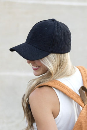 Corduroy Ball Cap - Black