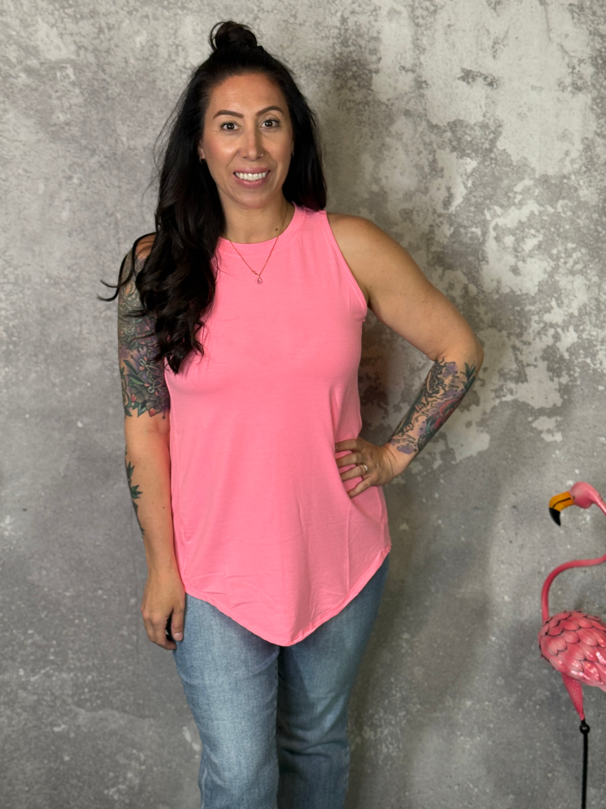 The Alisha Tank - Bright Pink (Small - 1X)  BESTSELLER