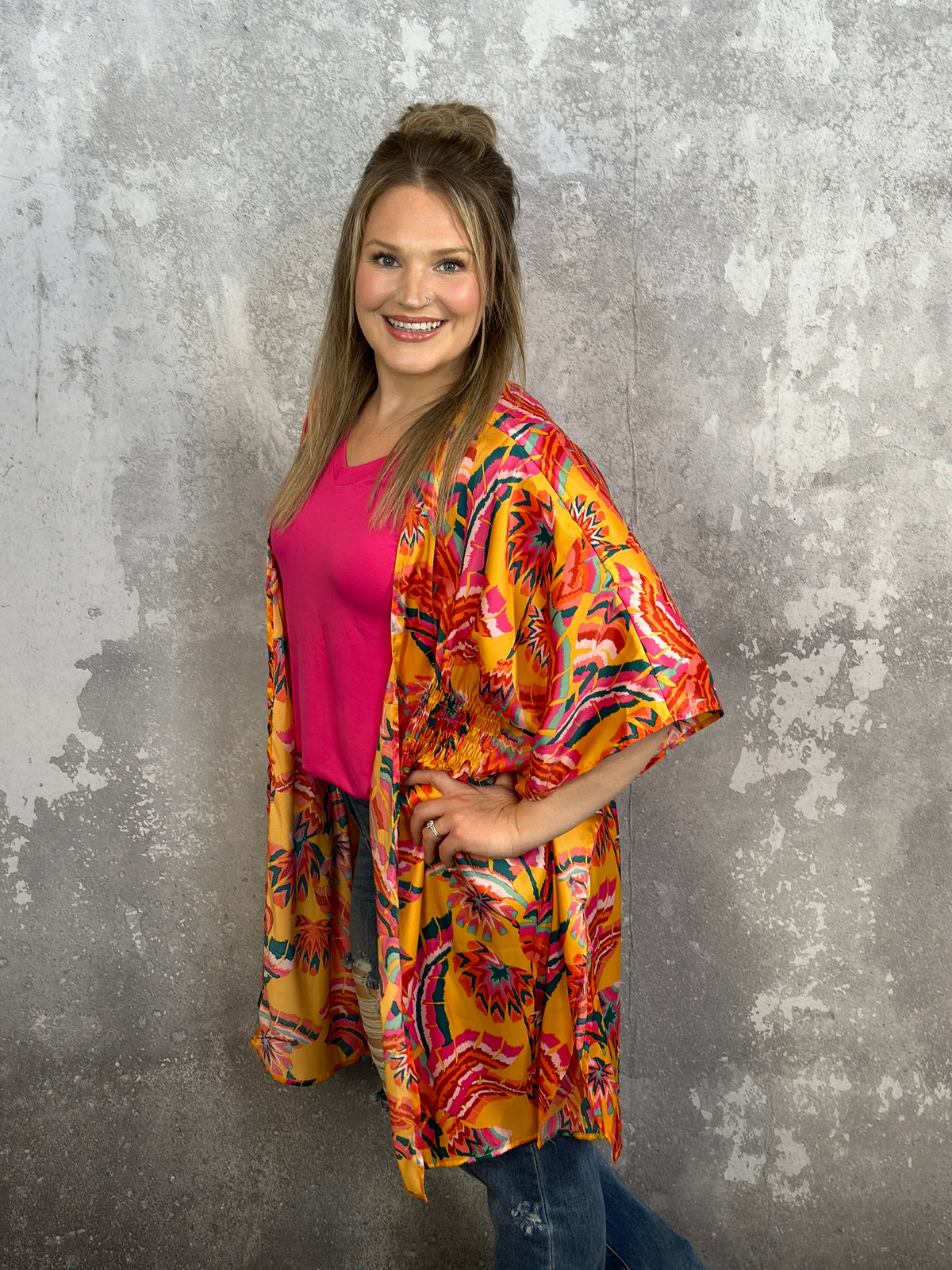 Mango Tango Cinched Waist Kimono - FINAL SALE
