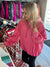 Fleece Lined Bomber Sweatshirt with Hood - Vintage Pink
