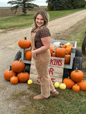 Fall Cord Overalls - Tan - FINAL SALE