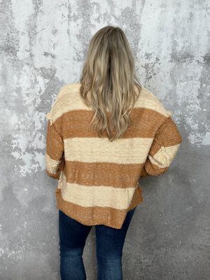 Caramel Apple Distressed Sweater