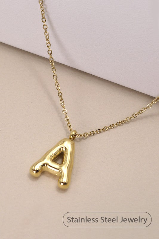 Bubble Letter Necklace - Gold