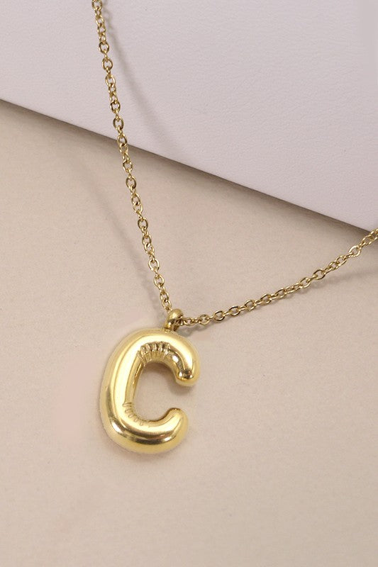 Bubble Letter Necklace - Gold