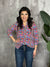 The Wrinkle Free Lizzie Top - Navy with Multicolor Florals (Small - 3X)