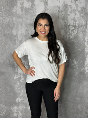 Relaxed Slub Jersey Tee - Ivory - Small - 3X FINAL SALE