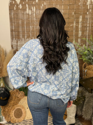 Vintage Paisley Button Up Top