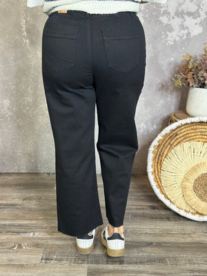 Cropped Wide Leg Trouser - Black (Small - 3X)