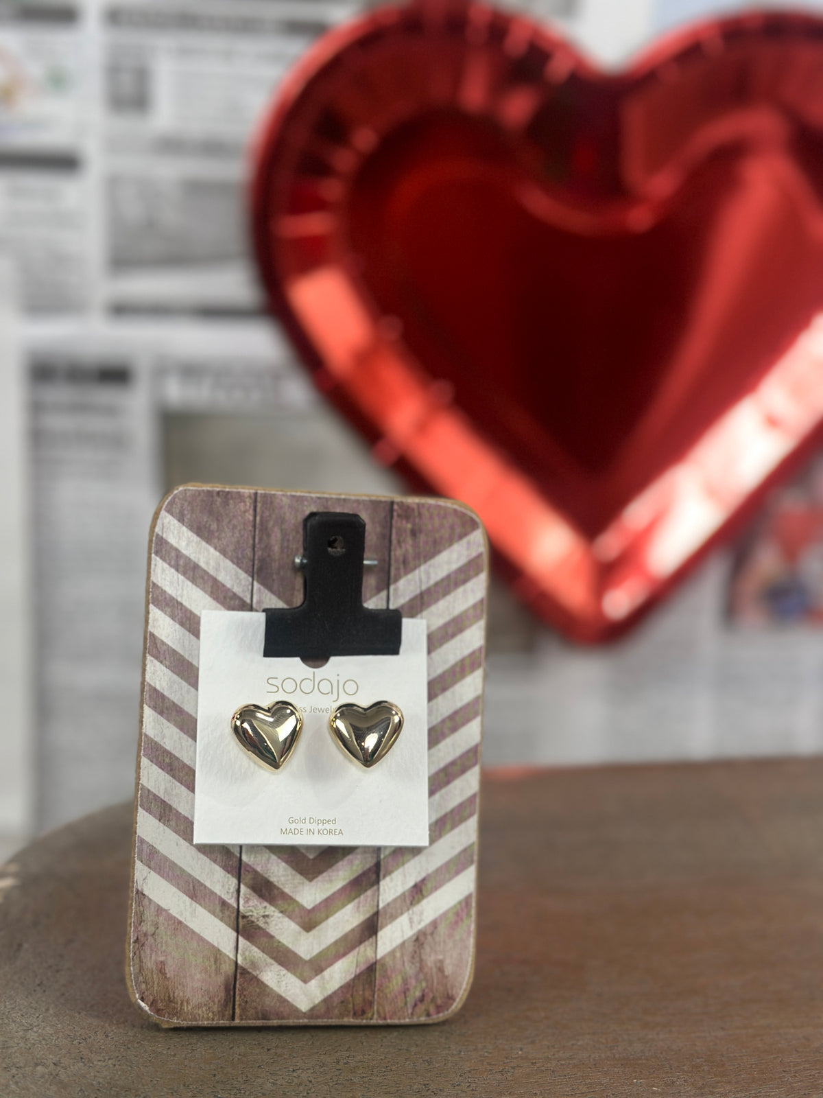 Bubble Heart Earring - Gold