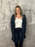 Long Line Hooded Cardigan - Deep Blue