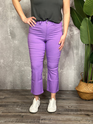 Hyperstretch Micro Flare Crop Pant - Purple (Small - 3X)