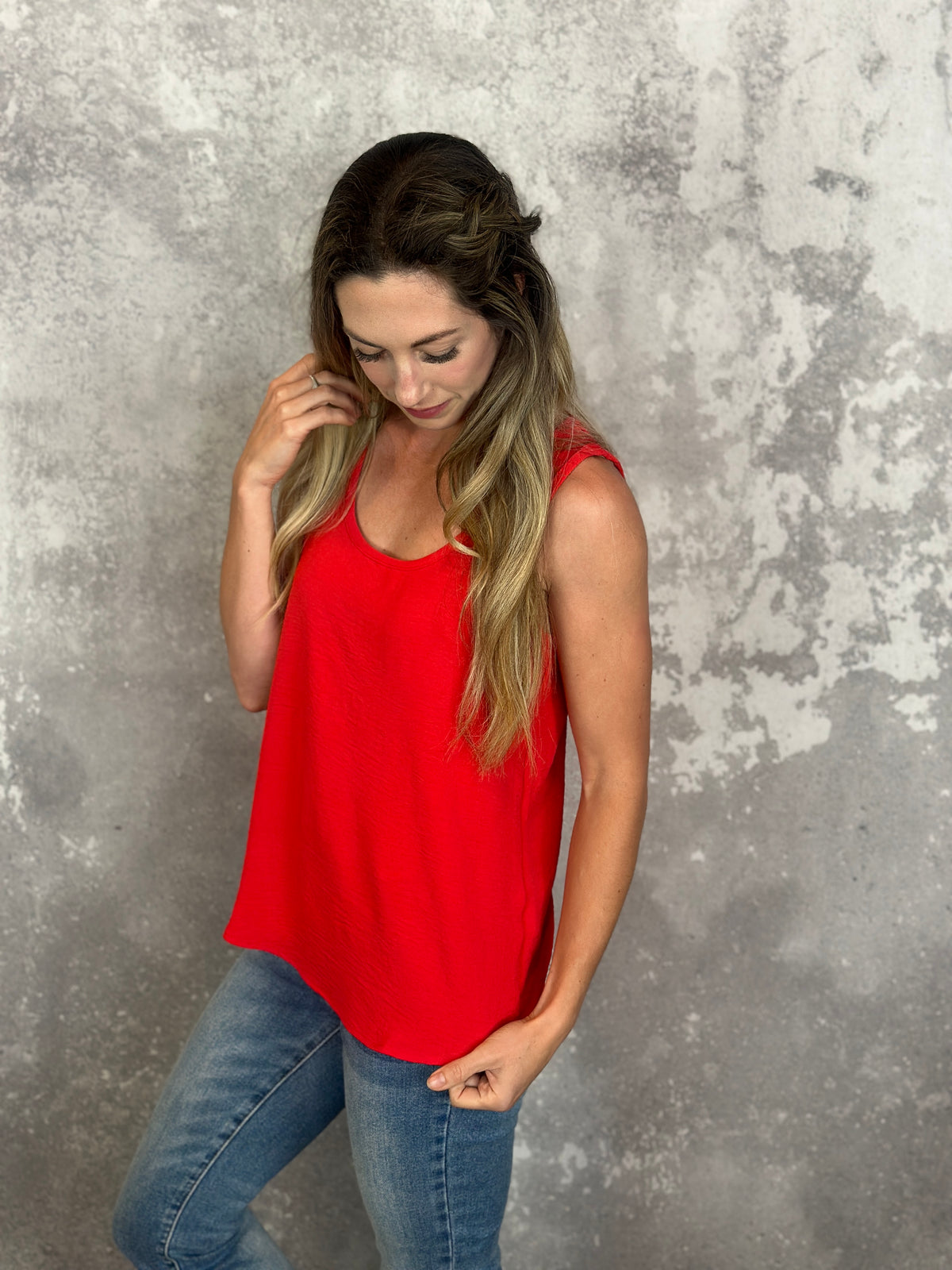 The Alexis Airflow Tank - Red (Small - 2X)