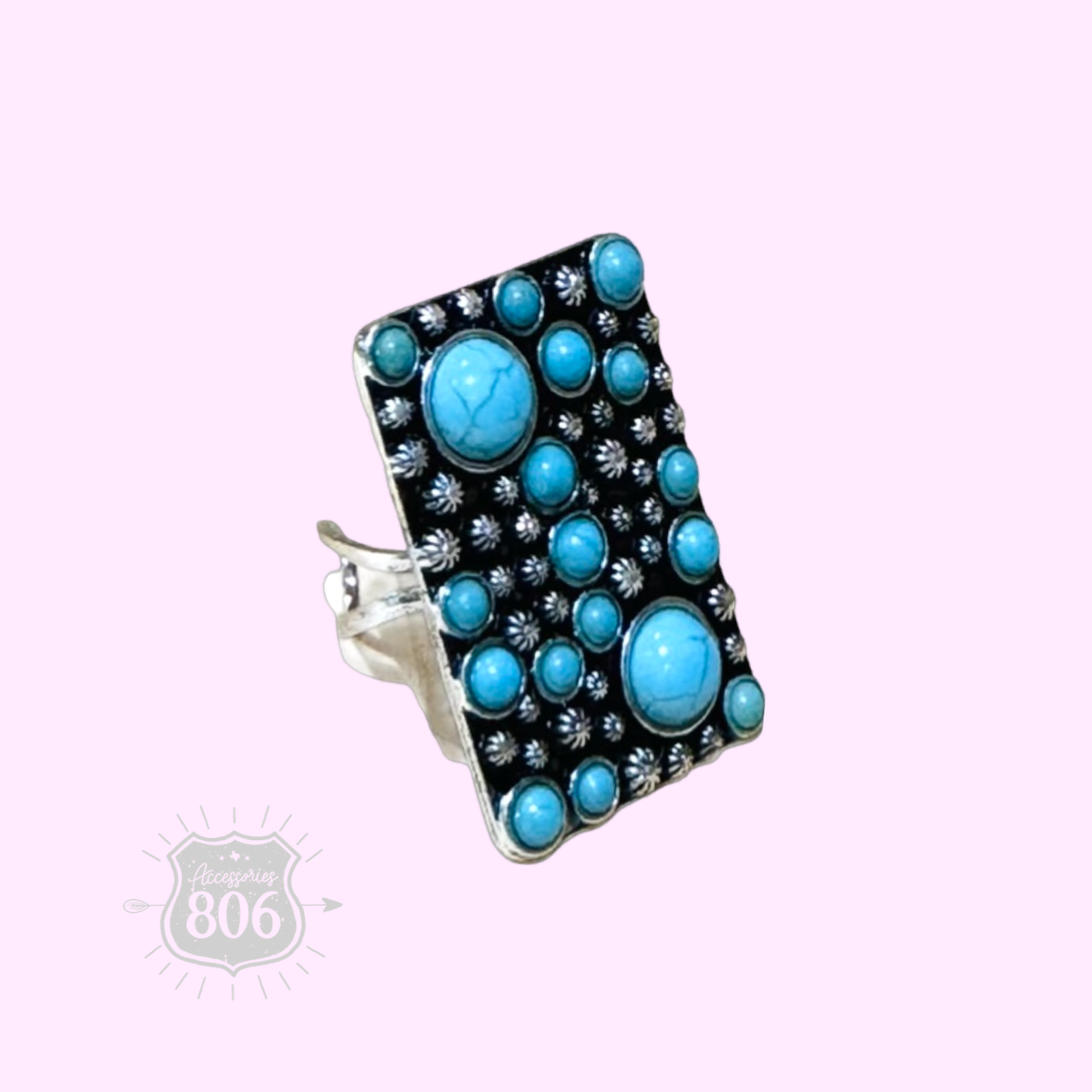 Wetern burnished rectangle ring